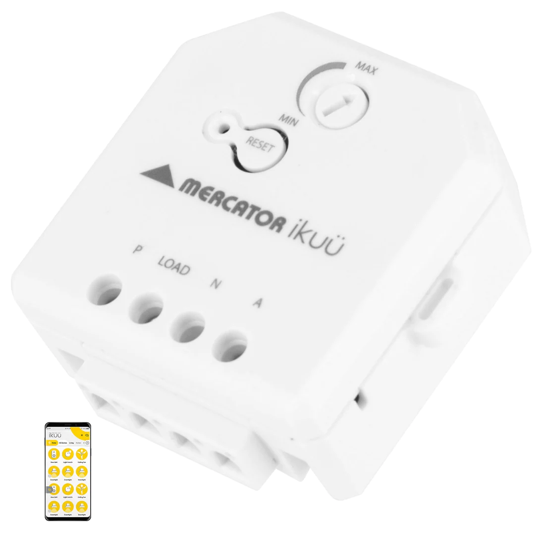 Ikuu Smart Wi-Fi Inline Switch With Dimmer - Momentary Press Switch Compatible- SISWD11-WIFI