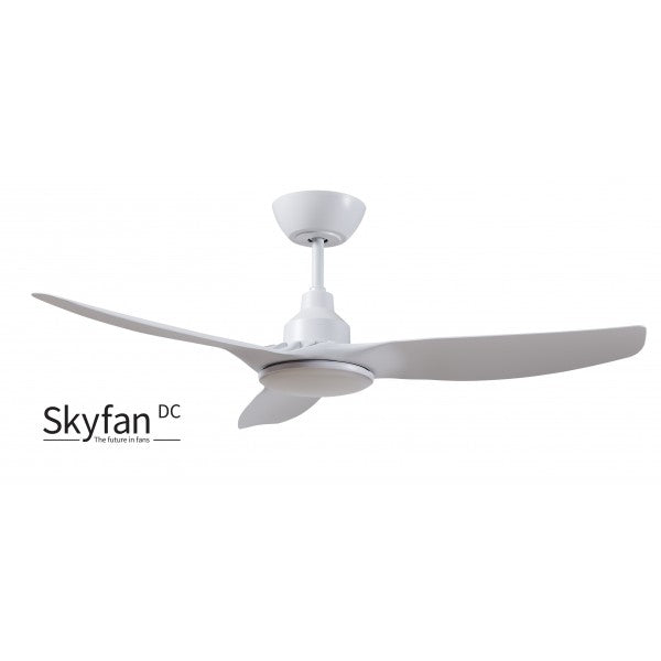 SKYFAN - 48"/1200mm Glass Fibre Composite 3 Blade DC Ceiling Fan with 20W Tri CCT LED Light - White - Indoor/Covered Outdoor - SKY1203WH-L