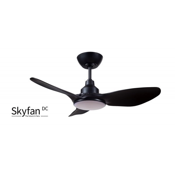 SKYFAN - 36"/900mm Glass Fibre Composite 3 Blade DC Ceiling Fan with 20W Tri CCT LED Light - Black - Indoor/Covered Outdoor - SKY903BL-L