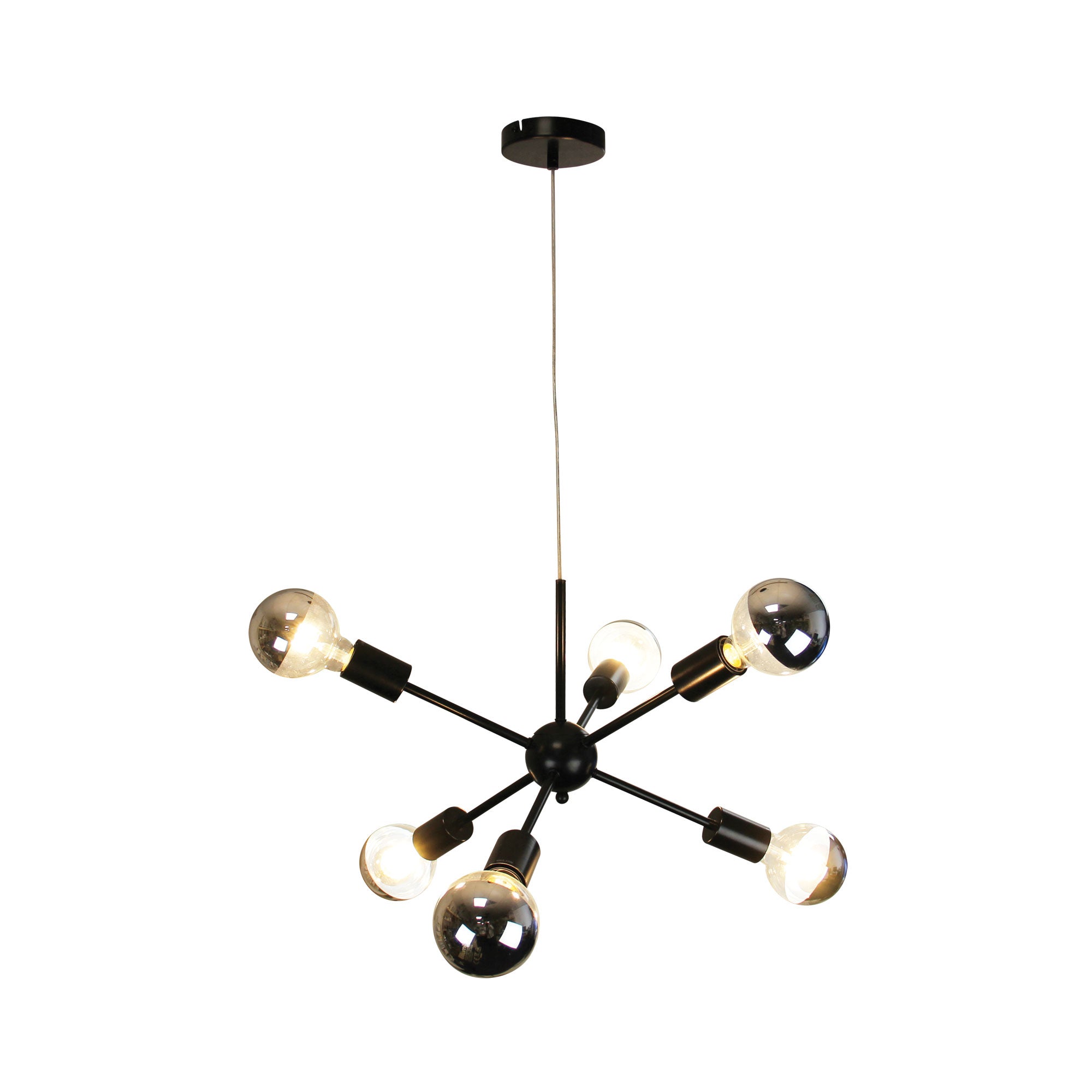 SPUTNIK.6 6-light Groovy Satellite Pendant - SL63206BK