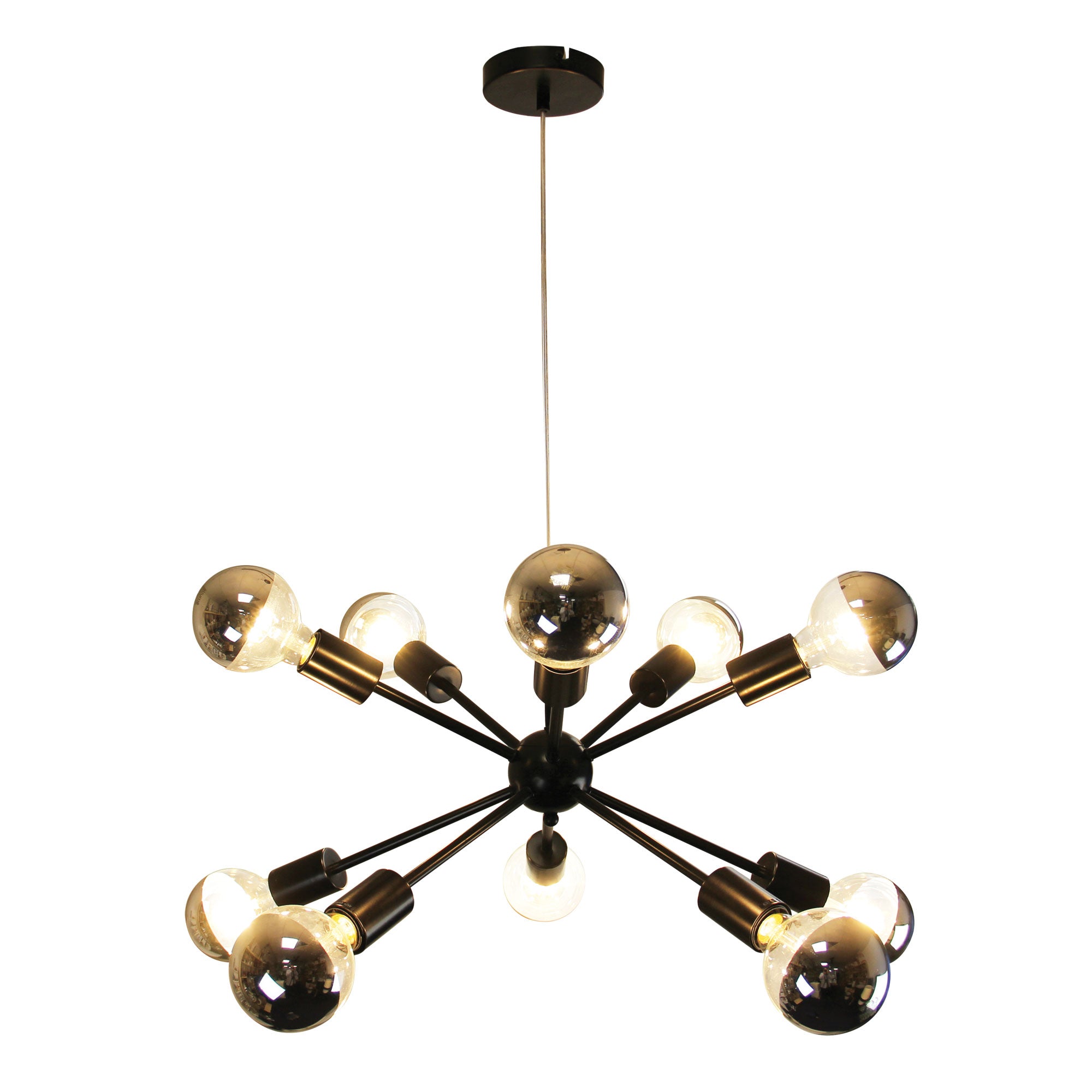 SPUTNIK.10 10-light Groovy Satellite Pendant - SL63210BK