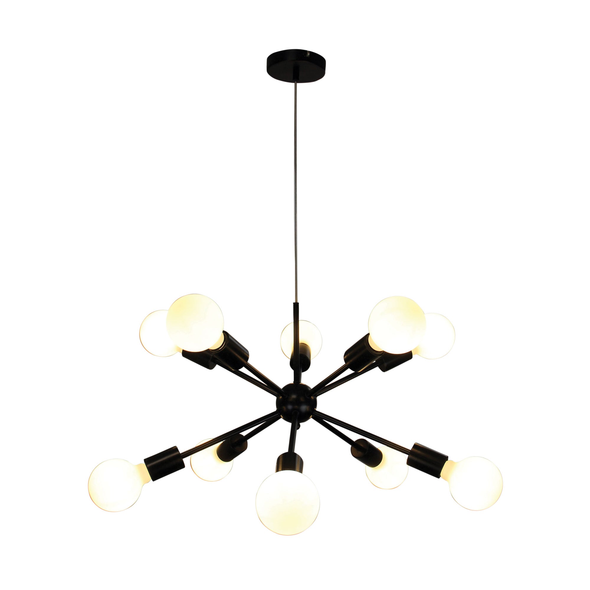 SPUTNIK.10 10-light Groovy Satellite Pendant - SL63210BK