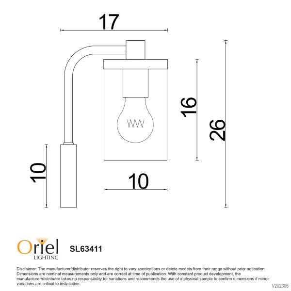 Raymont 1 Light Wall Light Black - SL63411BK