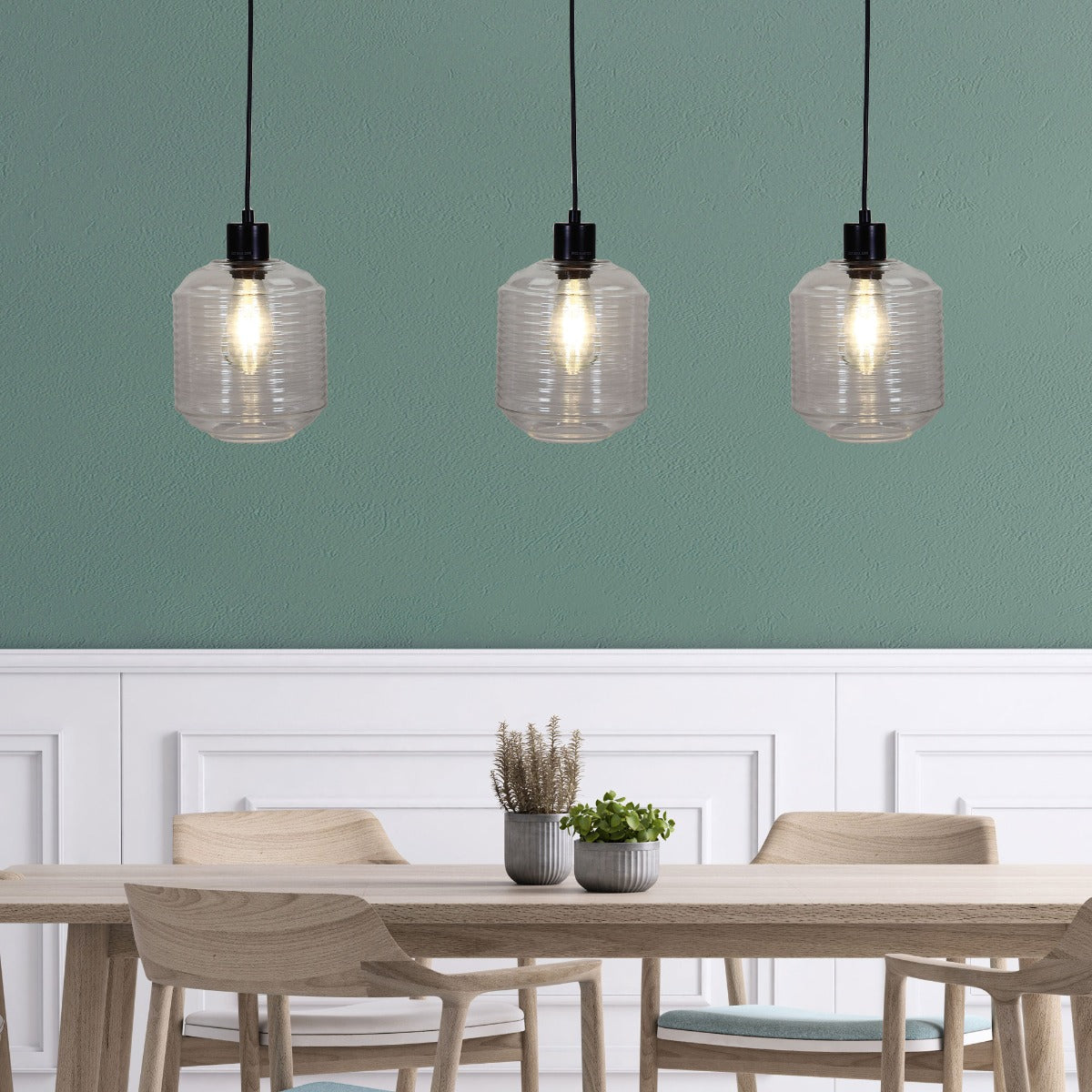 MARCONI 3 LIGHT PENDANT CLEAR GLASS SL63523CL