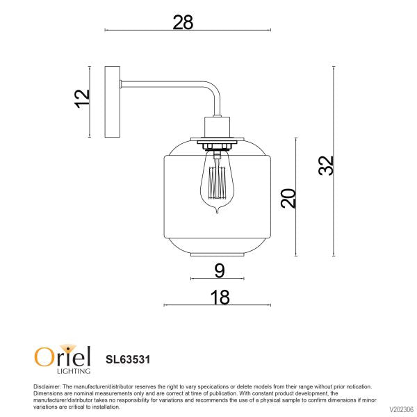 MARCONI WALL LIGHT OPAL MATT GLASS SL63531OM