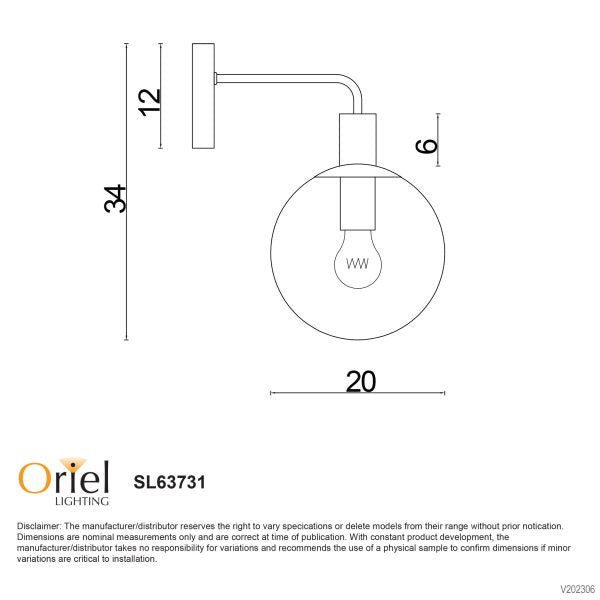 LEGARNO WALL LIGHT CLEAR GLASS SL63731CL