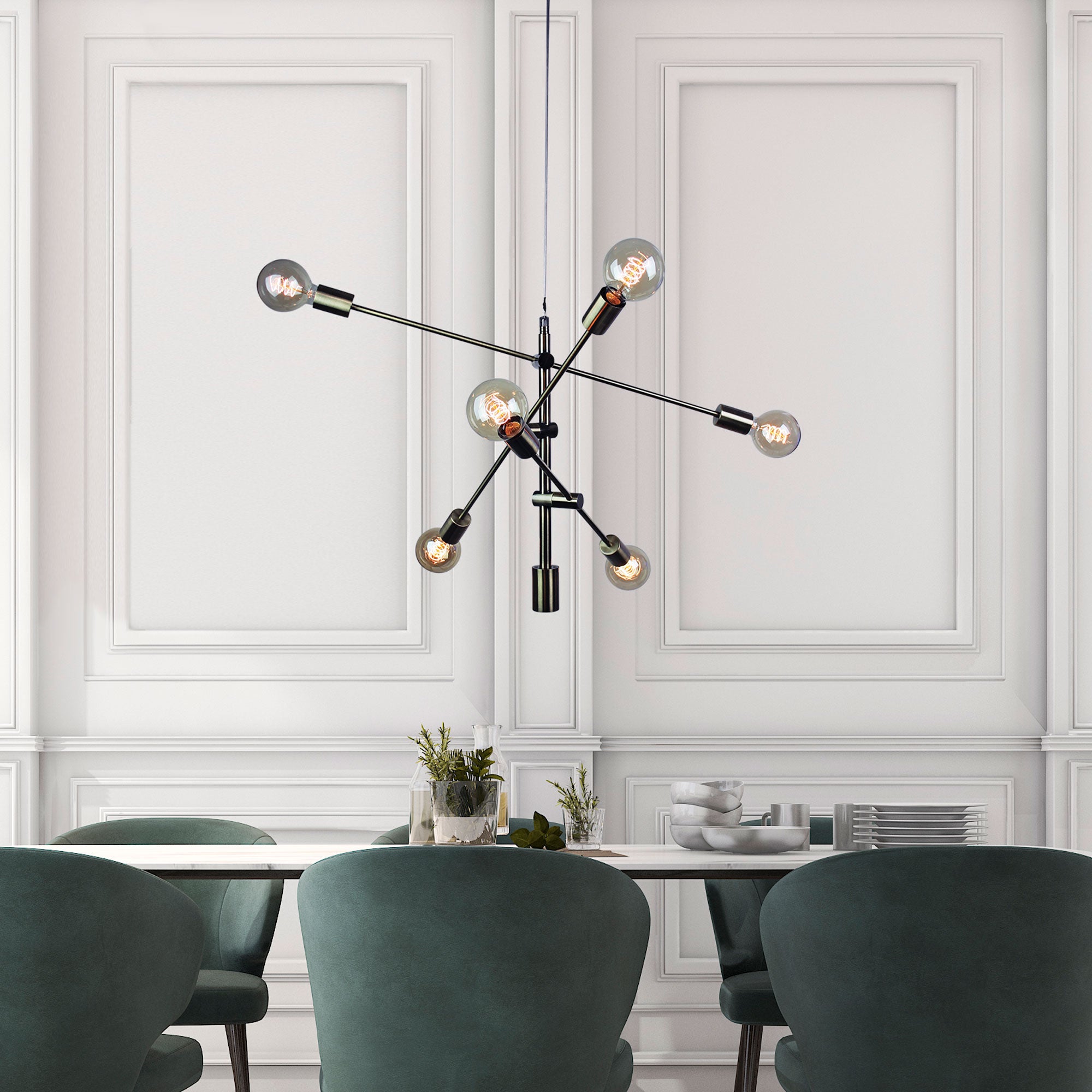 CHELSEA Antique Brass Contemporary Satellite Pendant - SL64406AB