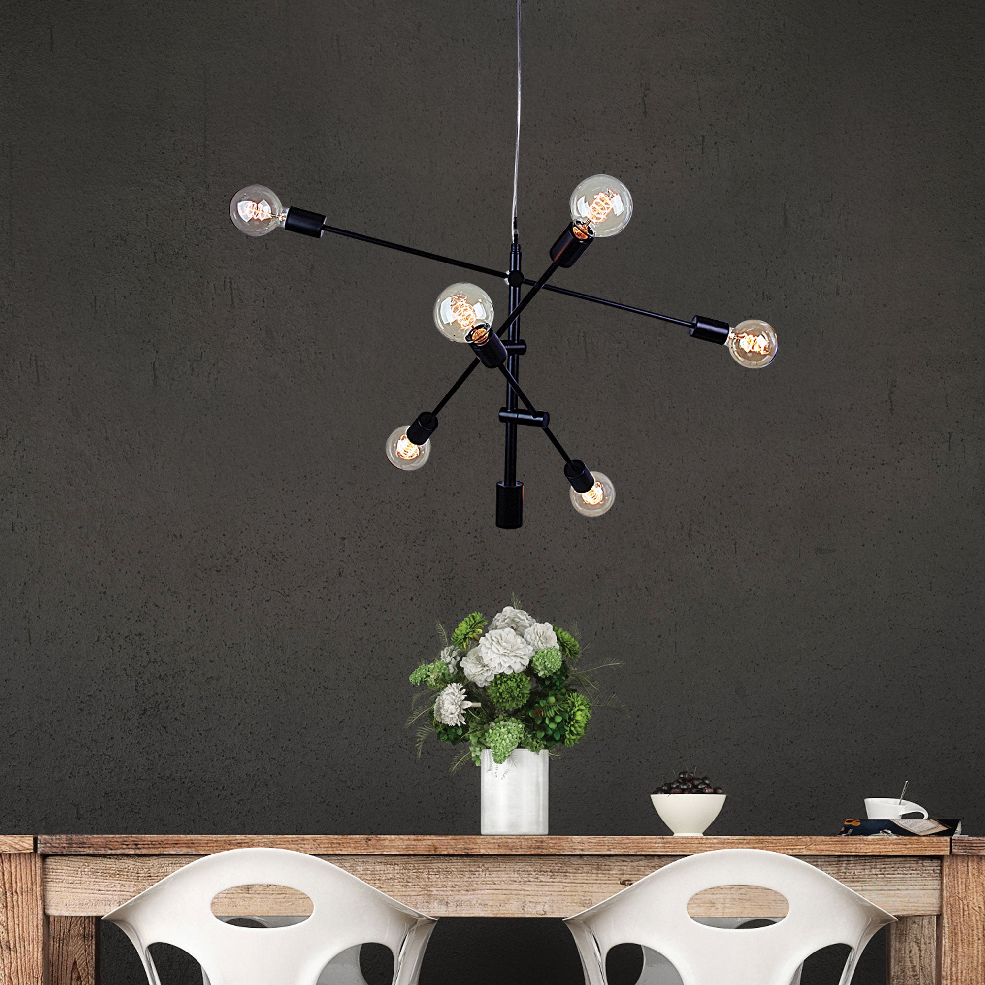 CHELSEA Black Contemporary Satellite Pendant - SL64406BK