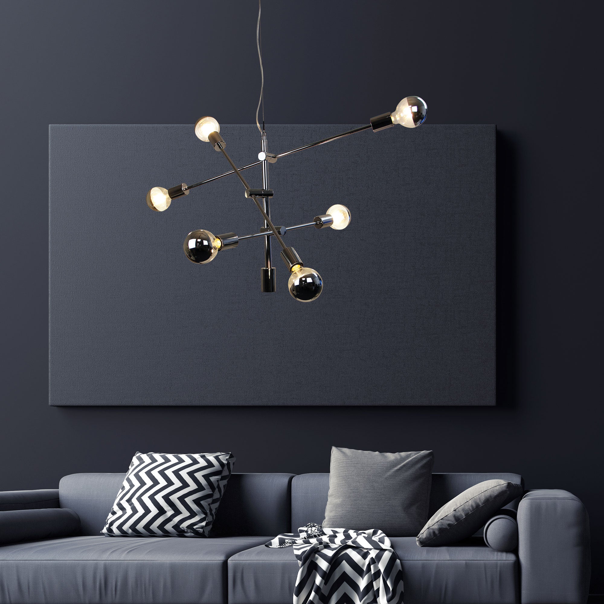 CHELSEA Chrome Contemporary Satellite Pendant - SL64406CH