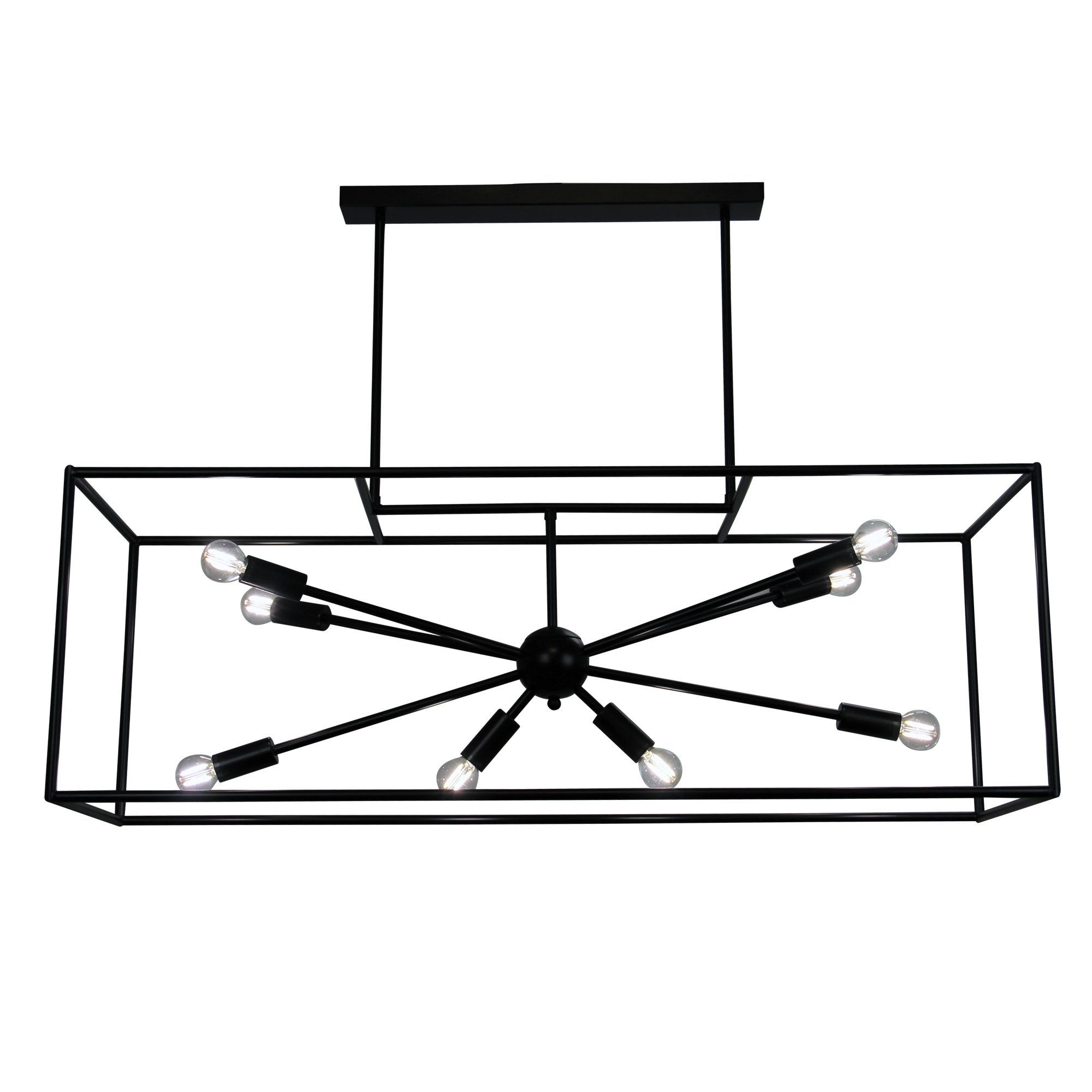 GEORGETOWN.100 Designer Box Pendant with Exposed Globes - SL64811BK