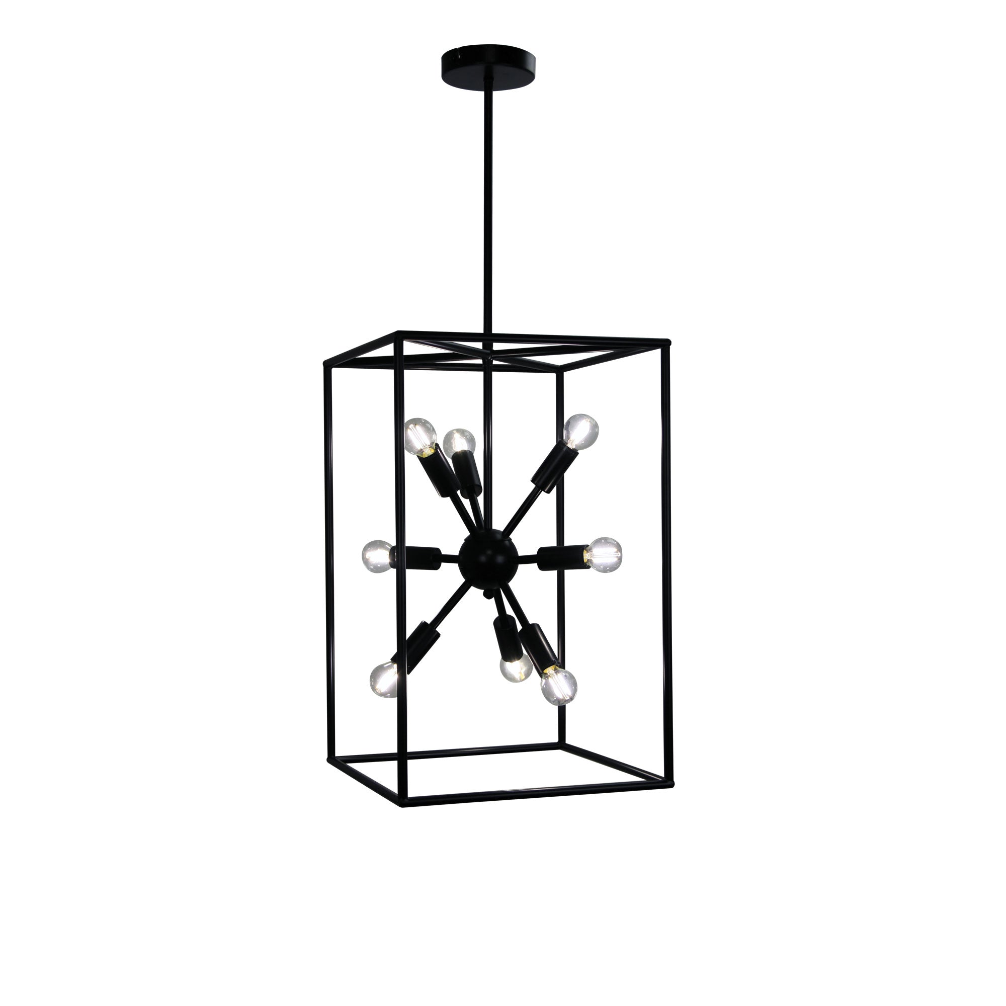 GEORGETOWN.35 Designer Box Pendant with Exposed Globes - SL64813BK
