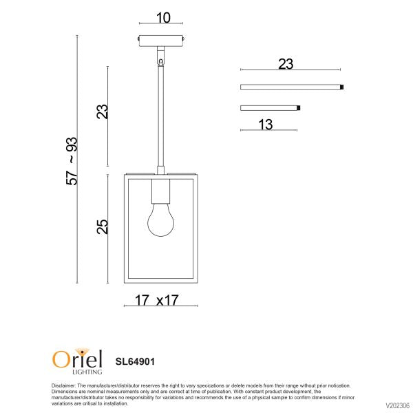 EATON 17 Boxey Urban Retro 18cm Pendant - SL64901BK