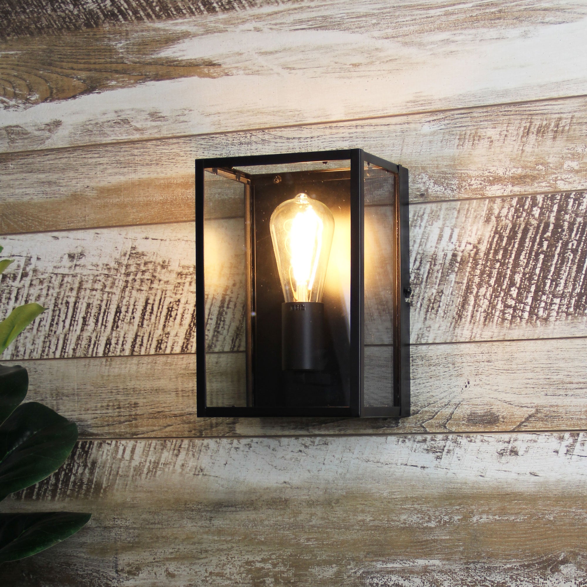 EATON WALL Urban Retro Wall Light with Clear Glass - SL64906BK