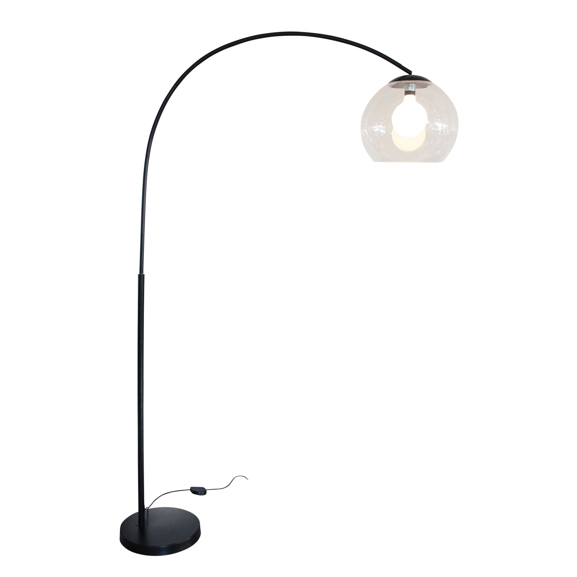 OVER Black Large Arc Lamp with Acrylic Shade - SL91207BK