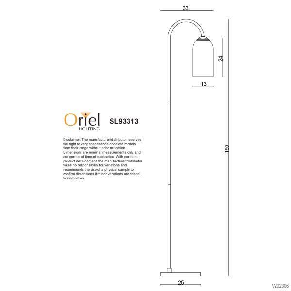 ARLINGTON FLOOR LAMP MATT BLACK / OPAL - SL93313BK