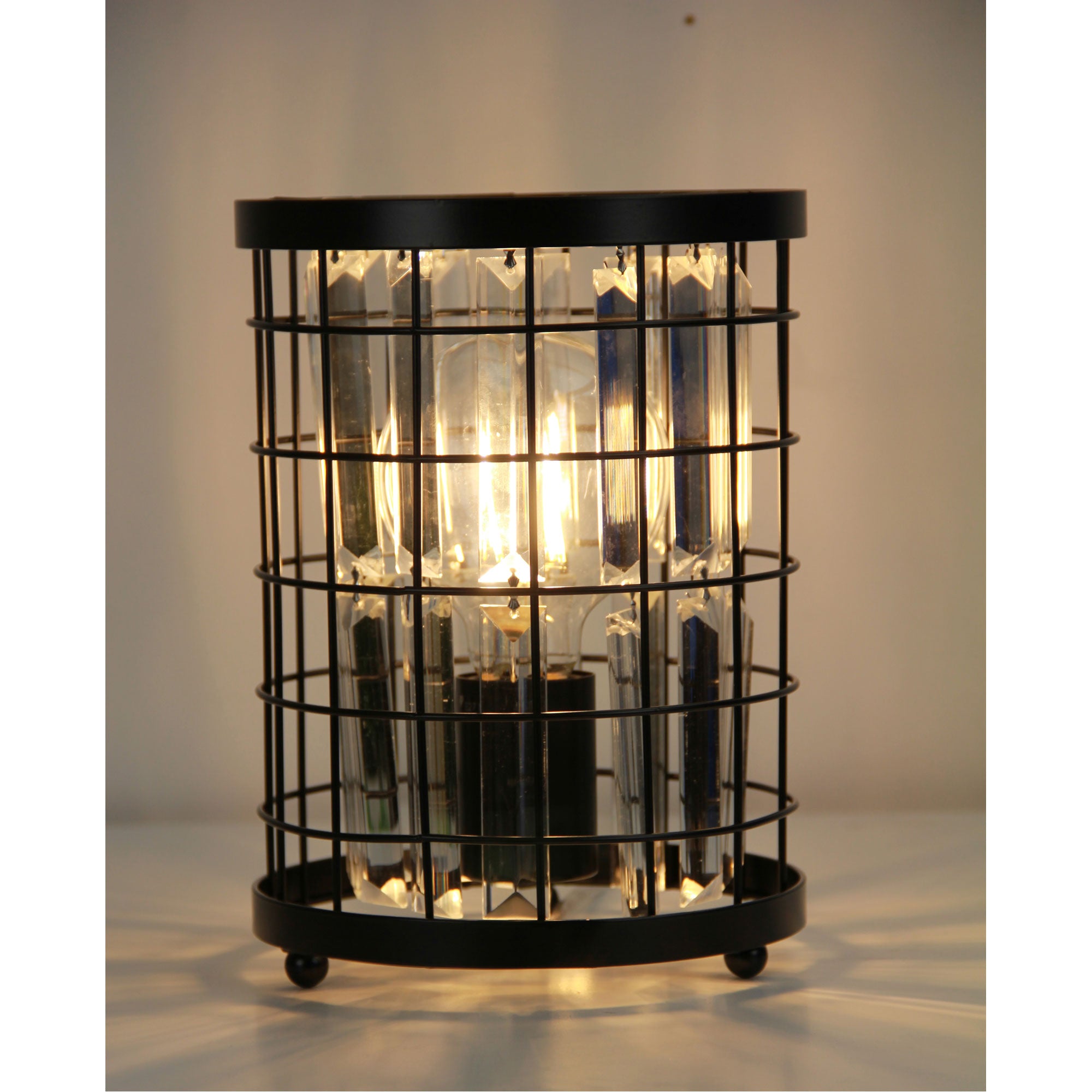 DELAWARE TABLE LAMP Crystal Caged Bedside Lamp - SL94318BK