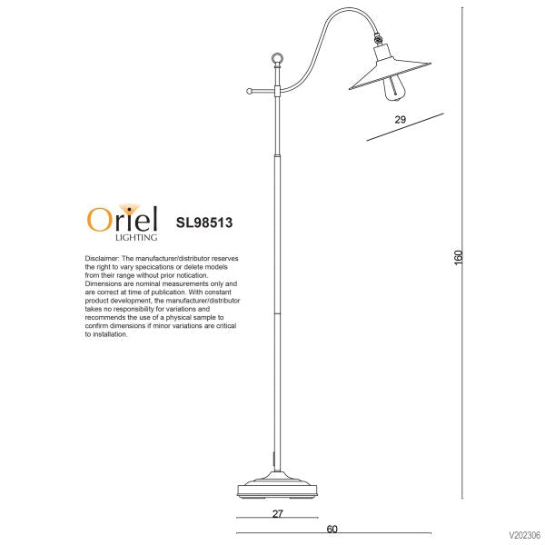 BOSTON FLOOR LAMP Retro Industrial Floor Lamp - SL98513RB
