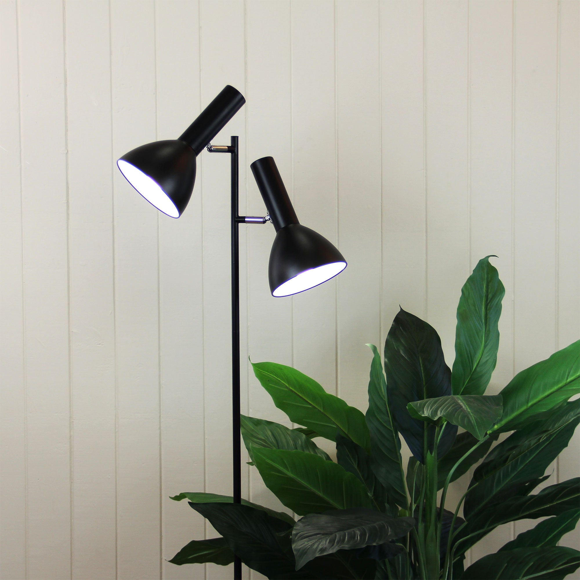 Vespa Metal Twin Floor Lamp, Black - SL98572BK