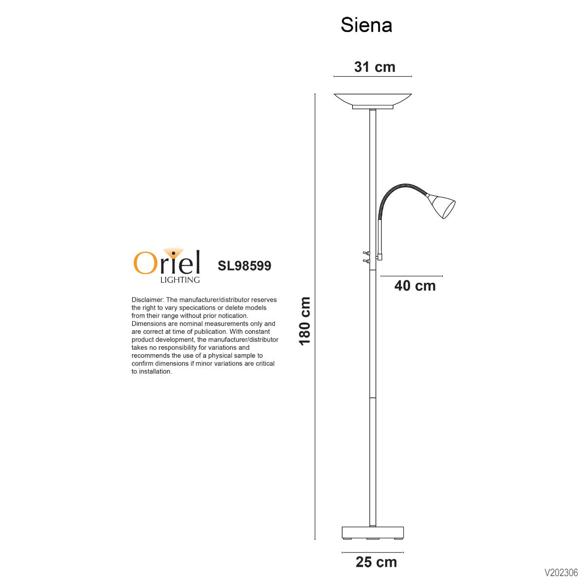 SIENA ANT BRASS LED M&C FLOOR LAMP - SL98599AB