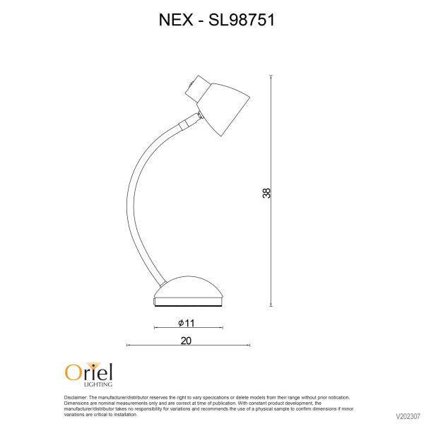 NEX LED TOUCH Brushed Chrome LED Task Lamp - SL98751BC