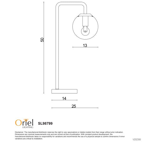 NEWTON LAMP Black Contemporary Clear Glass Lamp Black - SL98799BK