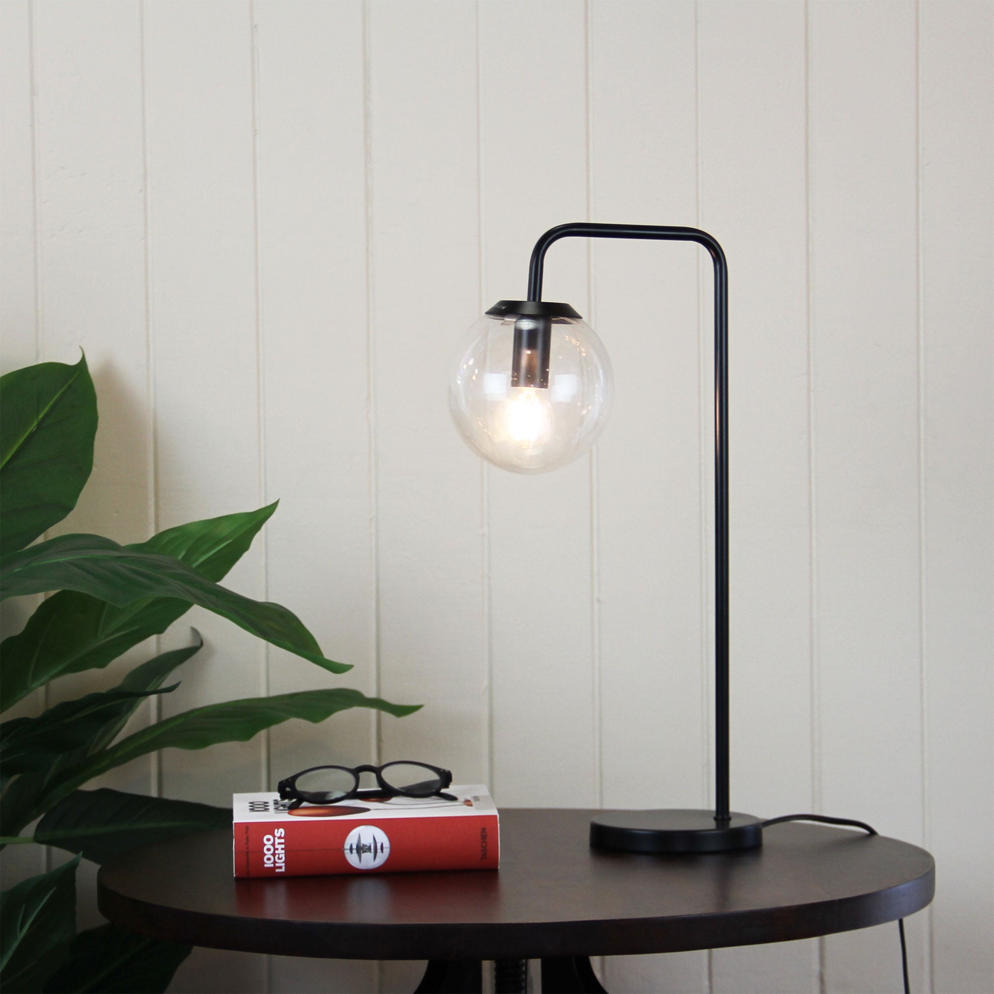 NEWTON LAMP Black Contemporary Clear Glass Lamp Black - SL98799BK
