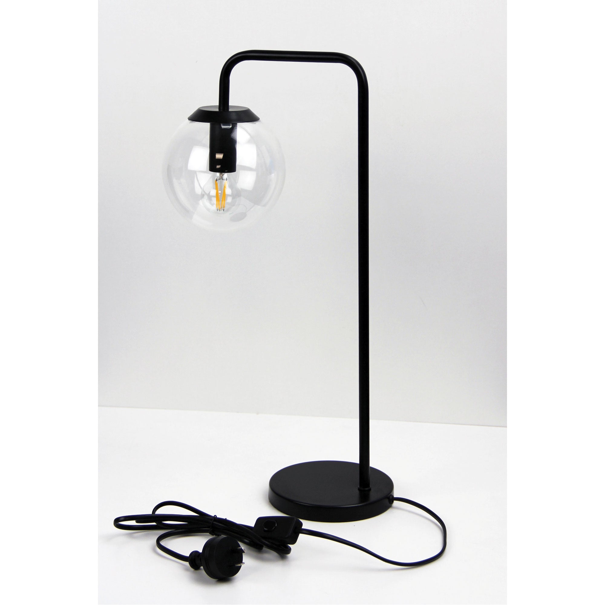 NEWTON LAMP Black Contemporary Clear Glass Lamp Black - SL98799BK
