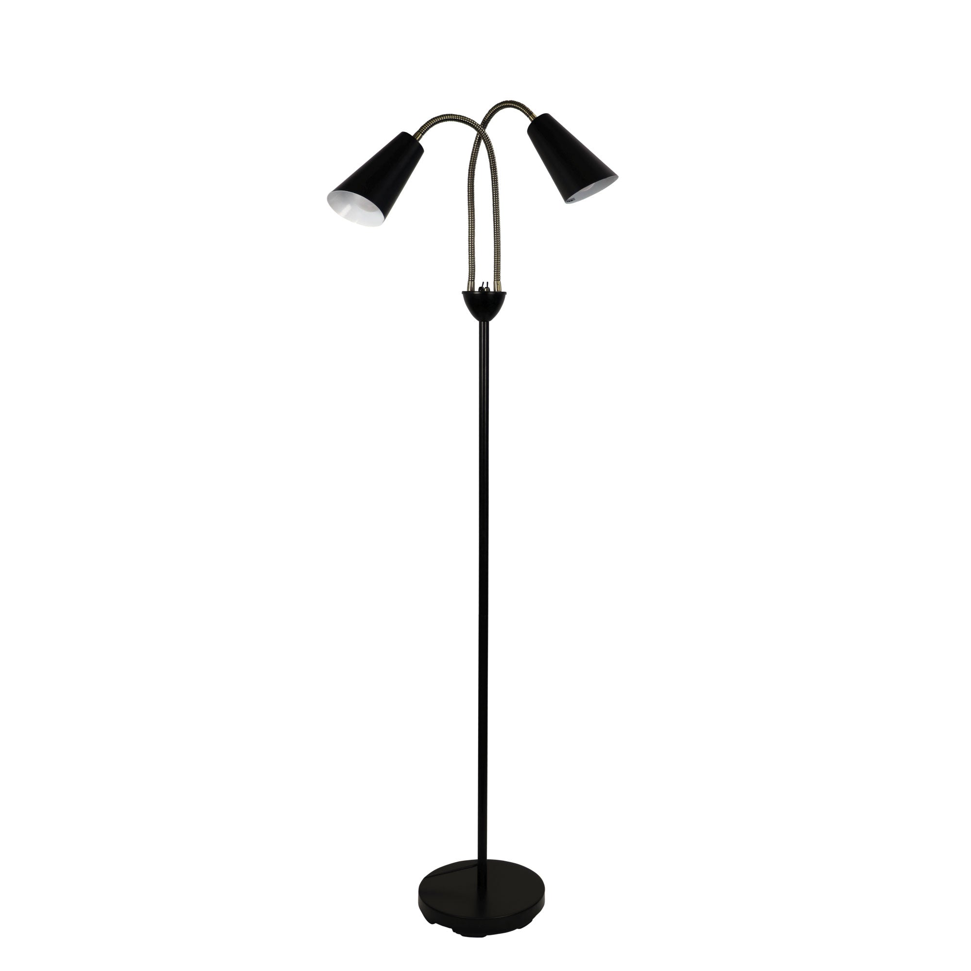 WALT TWIN FLOOR LAMP ANT BRASS + BLACK - SL98812AB