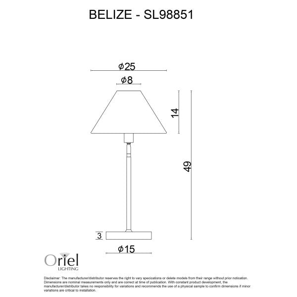 BELIZE TABLE LAMP WHITE w/ RATTAN SHADE SL98851WH