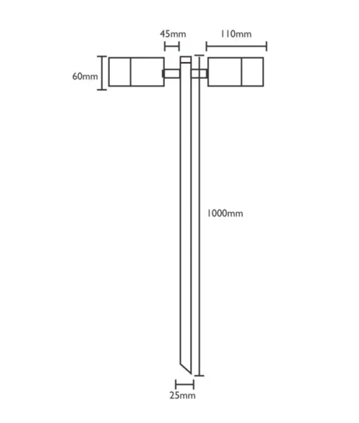 MR16 Garden Spike Lights Double Adjustable SPM2ALBL