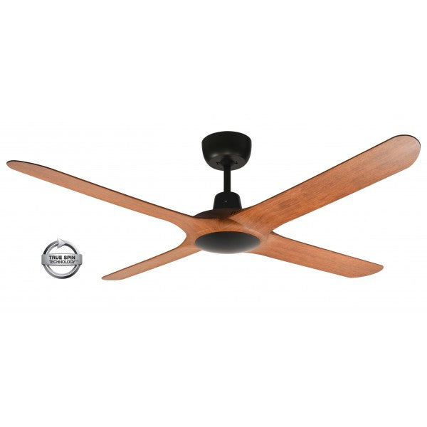 SPYDA - 56"/1400mm Fully Moulded PC Composite 4 Blade Ceiling Fan in Teak - Indoor/Outdoor/Coastal (not light adaptable) - SPY1424TK