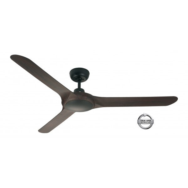 SPYDA - 62"/1570mm Fully Moulded PC Composite 3 Blade Ceiling Fan in Walnut - Indoor/Outdoor/Coastal (not light adaptable) - SPY1573NWN