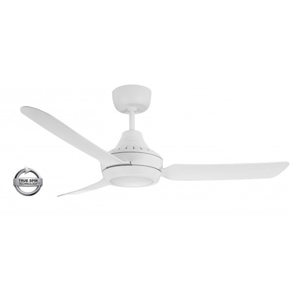 STANZA - 48"/1220mm Glass Fibre Composite 3 Blade Ceiling Fan with 20W LED Light - White - Indoor/Covered Outdoor - STA1203WHLED