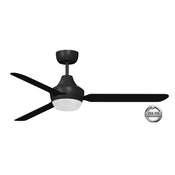 STANZA - 56"/1400mm Glass Fibre Composite 3 Blade Ceiling Fan with 2x B22 Lamp Holder - Black - Indoor/Covered Outdoor - STA1403BL-L