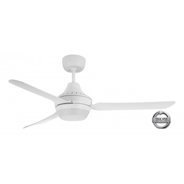 STANZA - 56"/1400mm Glass Fibre Composite 3 Blade Ceiling Fan with 2x B22 Lamp Holder - White - Indoor/Covered Outdoor - STA1403WH-L