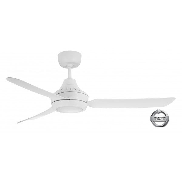 STANZA - 56"/1400mm Glass Fibre Composite 3 Blade Ceiling Fan with 20W LED Light - White - Indoor/Covered Outdoor - STA1403WHLED
