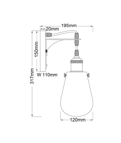 STRUNG Interior Surface Mounted Wall Light Black - STRUNG1