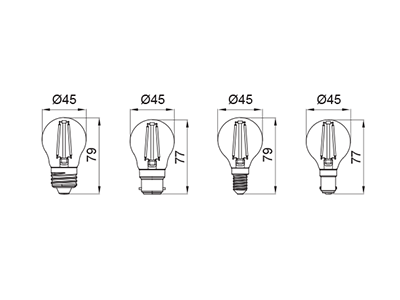 SupValue Filament Vintage Globe (Fancy Round, Edison Caps) - 132201A