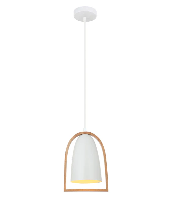 SWING SERIES INFRONT PENDENT ES 60W White Iron + Wood SWING5 Cla lighting