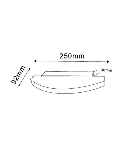 WALL INTERNAL S/M CITY LED S/N CURVED FROSTED DIFF SYDNEY CLA Lighting