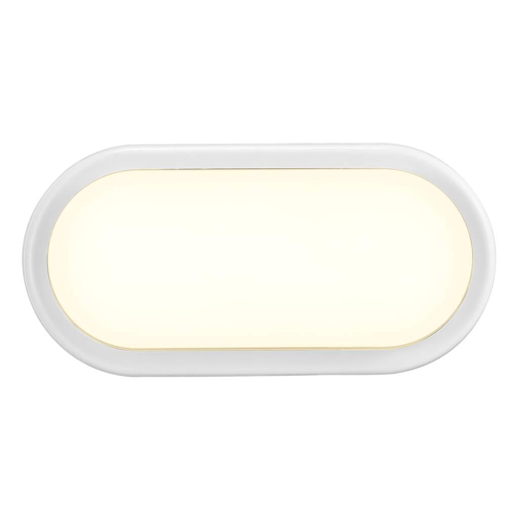 Cuba Bright Oval Wall Plastic, Aluminium White, Opal - 2019191001