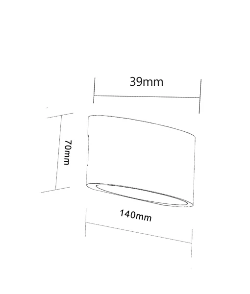 WALL LED S/M CURVED BLK Up/Dn TAMA1 CLA Lighting