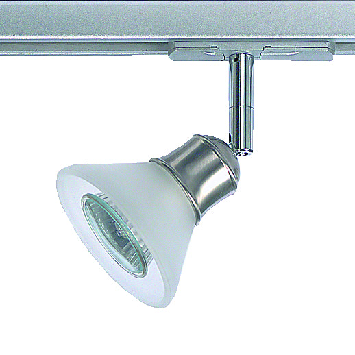 Glass Shade GU10 Track Spotlight Satin Chrome 50W TE101-SC Superlux