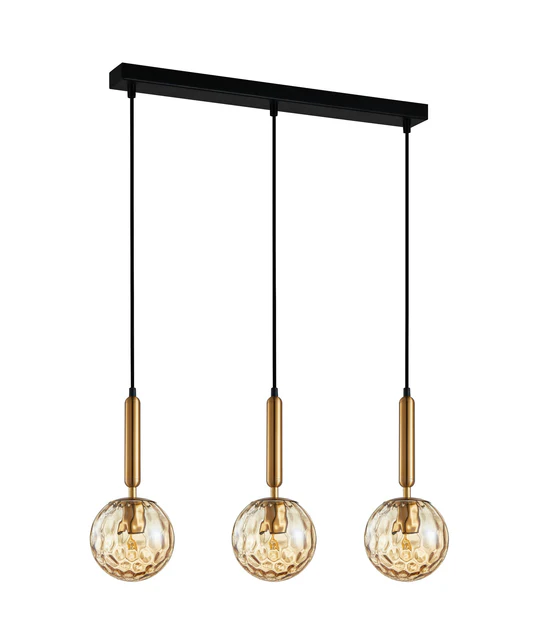 Interior Spherical Glass Multiple Bar Base Pendant 3 Lights TRATTINO1X3S