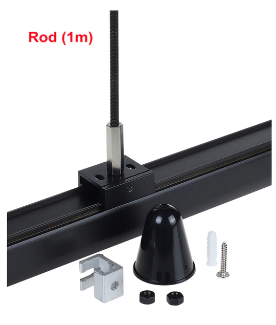 Track light Suspension Rod Kit M6 1m Rod Black TRK3BLSUSKIT3