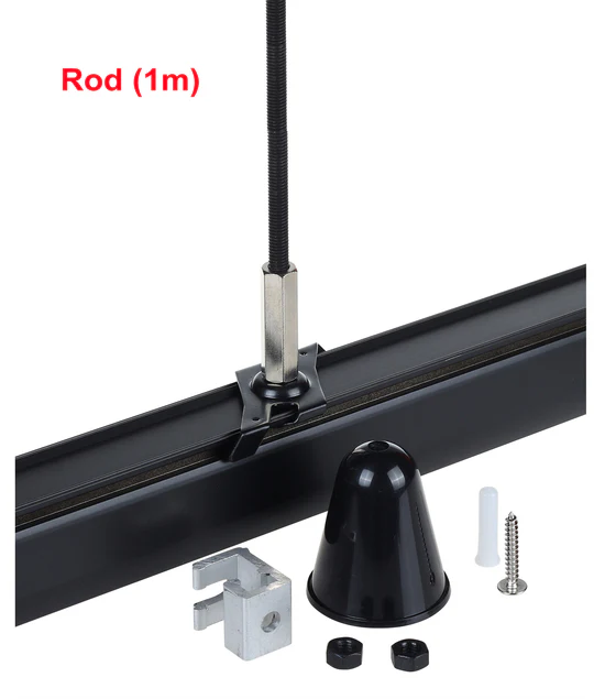 Track light Suspension Ezclick Kit M6 1m Rod Black TRK3BLSUSKIT4