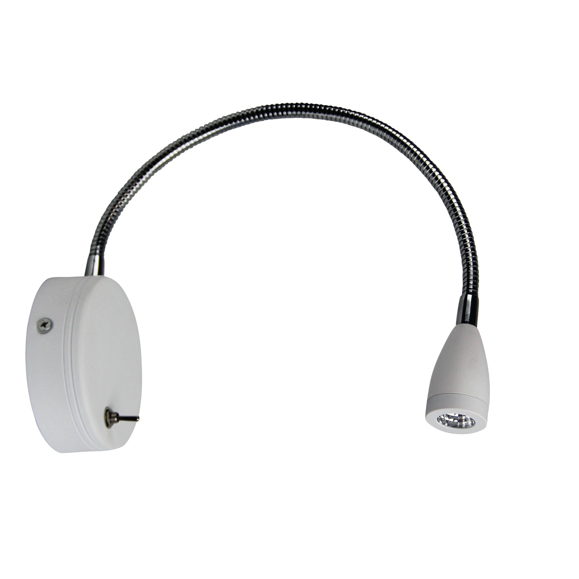 FLEXI WALL LIGHT White 3W LED Switched Flexible Wall Light 30cm - UA50913WH