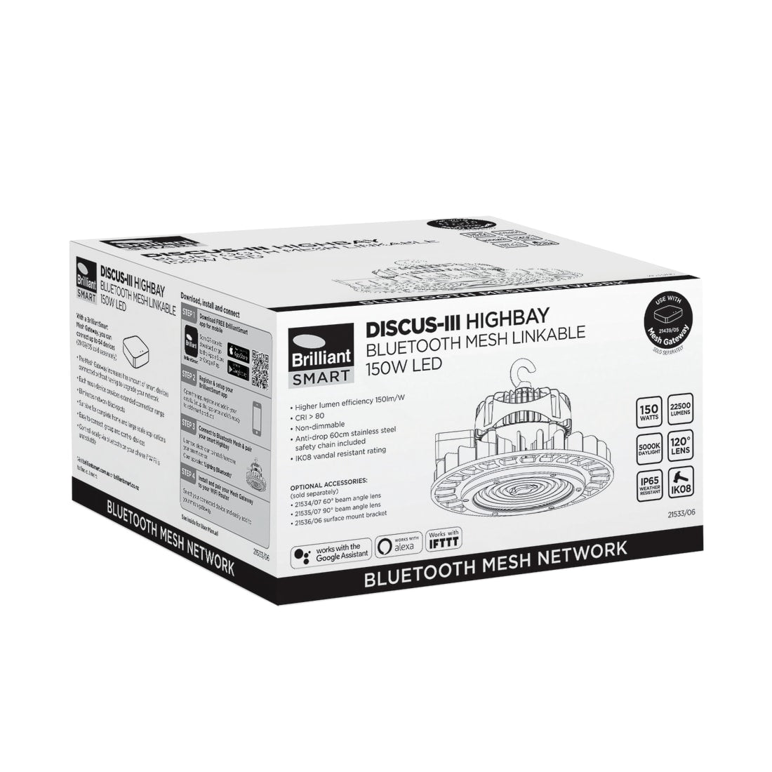 SMART DISCUS III 150W IP65 LED HIGHBAY - BLACK - 21533/06