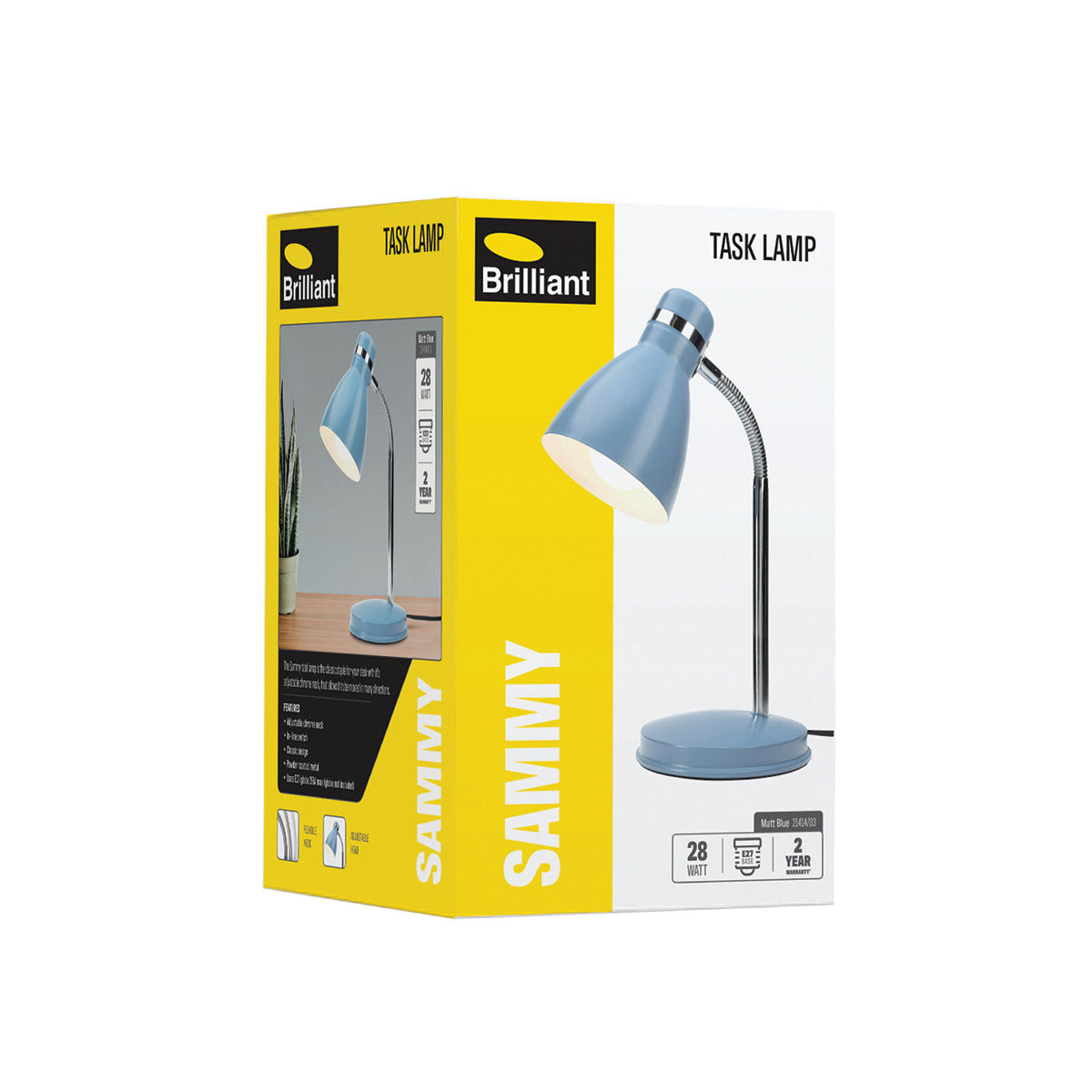 SAMMY E27 40W TASK LAMP - Blue - 21414/03
