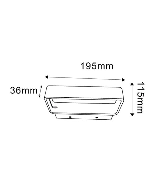WALL INTERNAL S/M CITY LED MATT WH RECT UP/DN VENICEG2 CLA Lighting